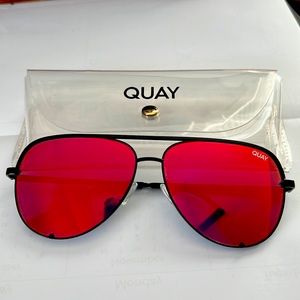 QUAY Australia ~ High Key Aviator sunglasses in Mirrored Orange-Red